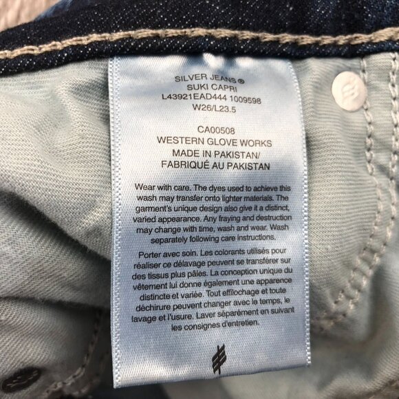 Silver Jeans Women's Suki Capri Jeans Size 26 Blue Denim Cropped Casual Y2K - Picture 4 of 14